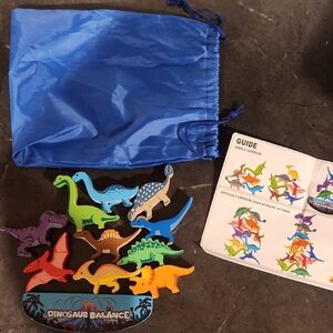 Dinosaur Balance Stacking Game - Blue